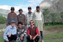 14 Team Photo At Thongol - Jerome Ryan, guide Iqbal, cook Ali, porters Syed, Muhammad Khan, and Muhammad Siddiq, sirdar Ali Naqi